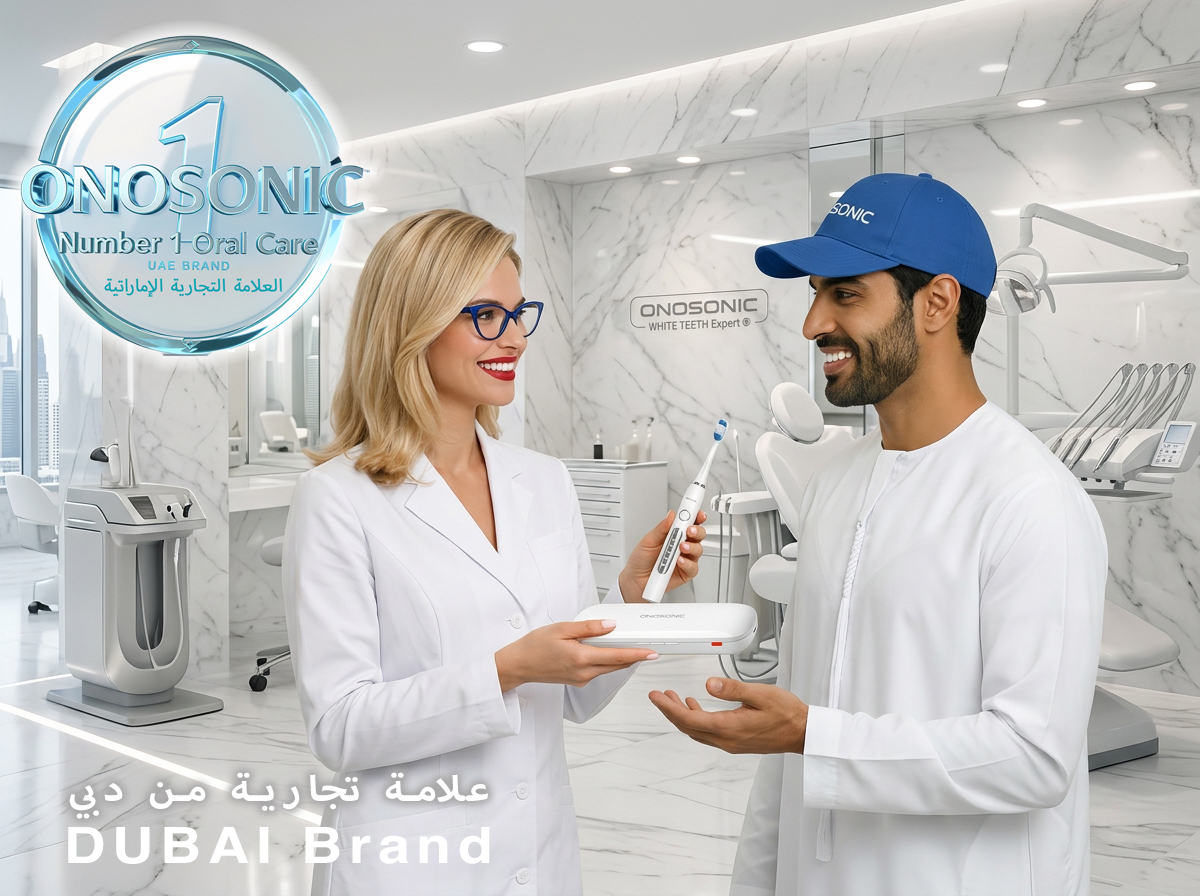 ONOSONIC stain removal kit with sonic twin-engine toothbrush and fluoride-free PAP+ hydroxyapatite whitening powder